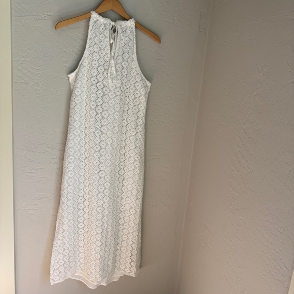 A New Day Dress Women's Boho White Lace Sleeveless Side‎ Split Maxi Dress Size M - Picture 9 of 10